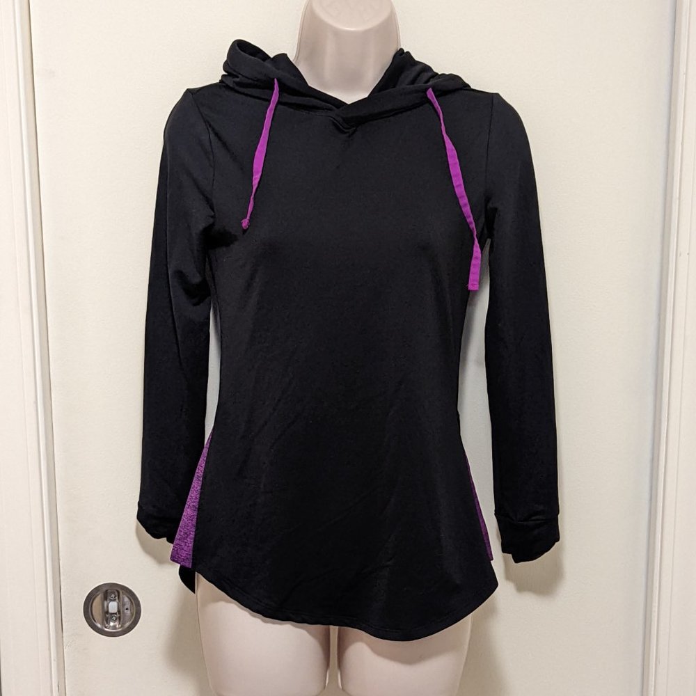 Marc New York Active Runner Thin Hooded Long Sleeve Top Black Size XS